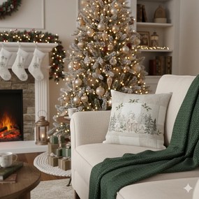 Świąteczna poszewka na poduszkę Zimowa nostalgia, 40 x 40 cm