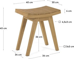 Stołek z litego drewna tekowego w naturalnym kolorze Vicentina – Kave Home