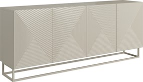 Komoda Asha 200 cm czterodrzwiowa - kaszmir / kaszmir stelaż