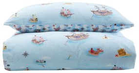 Niebieska bawełniana pościel dziecięca jednoosobowa 135x200 cm Pirates – Belle &amp; Boo