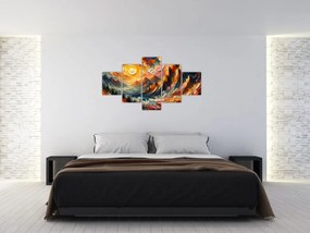 Obraz - Góry oświetlone słońcem (125x70 cm)