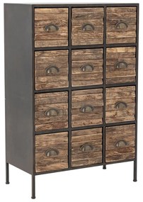 Czarno-brązowa metalowa komoda 60,5x92x33,5 cm Matteo – Bloomingville
