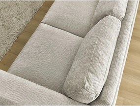 Beżowa rozkładana sofa do spania z tkaniny szenilowej 220 cm Hugo – Bobochic Paris