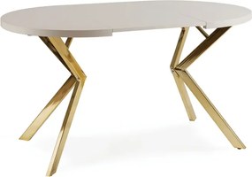 Stół Okrągły Rozkładany LUGO 90-190 cm Kaszmir/Złoty Glamour