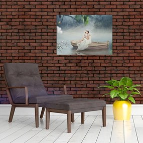 Obraz - Kobieta na łodzi (70x50 cm)