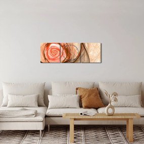 Obraz - Abstrakcyjny róż z białym tłem (z zegarem) (90x30 cm)
