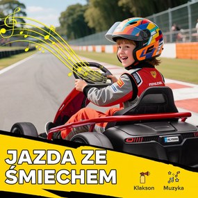 HOMCOM 24 V elektryczny gokart dla dzieci do 13 km/h z funkcją driftu, 2 silniki, dla 8–12 lat, czerwony | Aosom PL