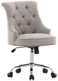 HOMCOM Krzesło obrotowe tapicerowane z regulacją wysokości ładowność do 150 kg biurowe | Aosom PL