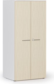 Szafa biurowa z drzwiami PRIMO WHITE, 1781 x 800 x 600 mm, biały/brzoza