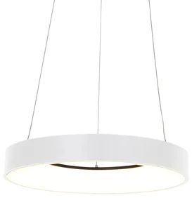 Designerska lampa wisząca biała z wbudowanym ściemnianym LED - RingledeDesignerski Oswietlenie wewnetrzne