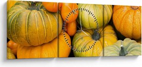 Obraz - Jesienna dynia (z zegarem) (90x30 cm)