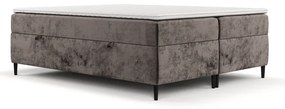Brązowe łóżko boxspring ze schowkiem 140x200 cm Araya – Maison de Rêve