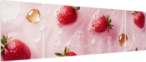 Obraz - Truskawki w bąbelkach (170x50 cm)