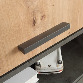 Regał młodzieżowy z 2 szafkami Raven 715, dąb artisan/beton