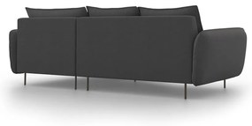 Ciemnoszara sofa narożna Cosmopolitan Design Vienna, prawostronna