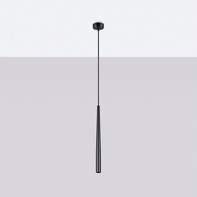 Lampa wisząca nowoczesny Euphora, stal - 1 źródło światła 4000K - L.8 x H.118 cm - czarny