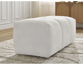 Biały podnóżek z materiału bouclé Roxelane – Bobochic Paris