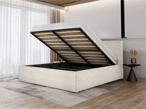 Łóżko Tapicerowane MARIETTA 140x200 – z pojemnikiem na pościel i metalowym stelażem POSO 105 WERSAL