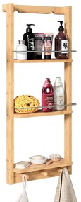 Casaria Półka łazienkowa BAMBOO, 28,5x10x70cm, 3 półki, brązowa