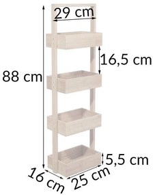 Regał łazienkowy BAMBOU, 4 poziomy - 100% bambus