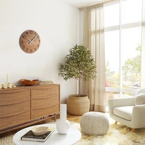 Vlaha VCT1131 zegar dębowy, śr. 45 cm, srebrny