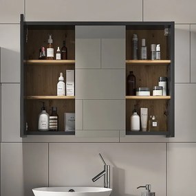 Szafka z lustrem w łazience dąb rzemieślniczy 100x18x75 viola