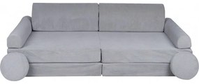 Slimcord sztruksowa sofa dziecięca, szara - meowbaby®