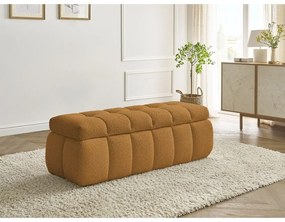 Musztardowa ławka z materiału bouclé Mont Blanc – Bobochic Paris