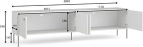 Szafka RTV stojąca NIMB 207 cm do Salonu pod Telewizor - Szary