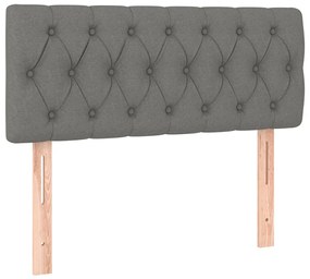 Zagłówek do łóżka z materacem sprężynowym 90 cm ciemnoszary