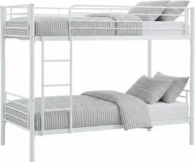 Białe metalowe łózko piętrowe 90x200 G1-W12