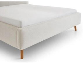 Kremowe tapicerowane łóżko dwuosobowe bez stelaża 140x200 cm Mattis – Meise Möbel