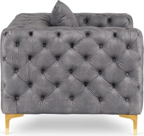 Fotel Wypoczynkowy SORRENTO 1S Szary Welurowy Glamour
