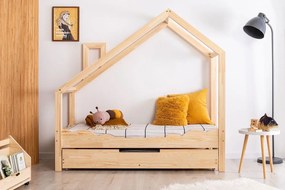 Drewniane łóżko dziecięce domek z szufladą Z7-L95