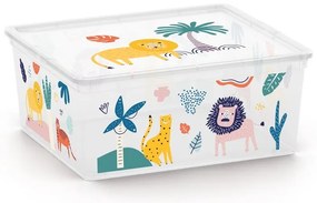 Biały plastikowy pojemnik dziecięcy 40x34x17 cm C Box Style – KIS