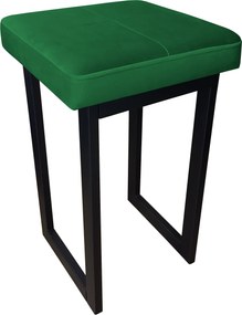 Taboret SOLID tkanina Welur stelaż metalowy STOŁEK LOFT : Kolor Stelaża - Czarny , Kolor tkaniny - VELVET - MG25, Typ tkaniny - Velvet, Wysokość - 45 cm