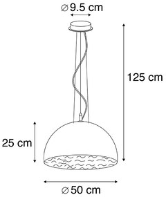 Nowoczesna lampa wisząca biała 50 cm - Magna Nowoczesny Oswietlenie wewnetrzne