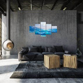 Obraz - Obraz olejny przedstawiający morze z mewami (125x70 cm)