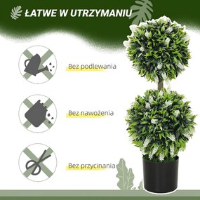 HOMCOM Zestaw 2 sztuk roślin sztucznych, odporna na UV roślina sztuczna w doniczce, 70 cm roślina do salonu, ogrodu