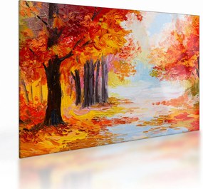 Obraz na szkle - Obraz na szkle olejny, kolorowa jesień (70x50 cm)