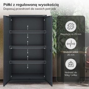 Szafa metalowa wielofunkcyjna Megan na cokole, antracyt