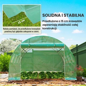 Outsunny Pokrowiec zastępczy do szklarni, odporny na warunki atmosferyczne, 400 cm x 300 cm x 200 cm, Transparent, Zielony | Aosom PL
