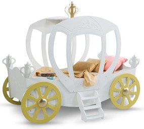 Białe łóżko dziecięce w kształcie karocy 90x180 N8-P91