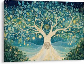 Obraz – Magiczne drzewo ze spiralami (70x50 cm)