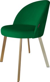 Krzesło TRIX tkanina Welur noga metalowa : Kolor nogi - Złota profil, Kolor tkaniny - VELVET - MG25, Typ siedziska - Siedzisko stałe