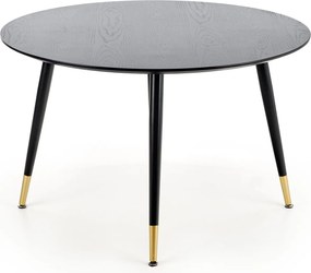 Czarny stół z okrągłym blatem w stylu glamour Embos