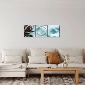 Obraz - Detal kwiatu (z zegarem) (90x30 cm)
