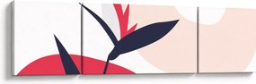 Obraz - Różowa abstrakcja kwiatowa N⁰1 (170x50 cm)