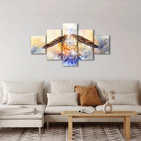 Obraz - Łapacz snów z piórami (125x70 cm)