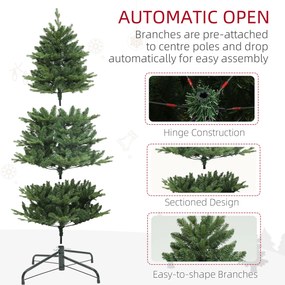 HOMCOM Sztuczna Choinka, Jodła, Realistyczna, Pełna i Buchata, 180 x Φ105 cm, Zielony | Aosom PL